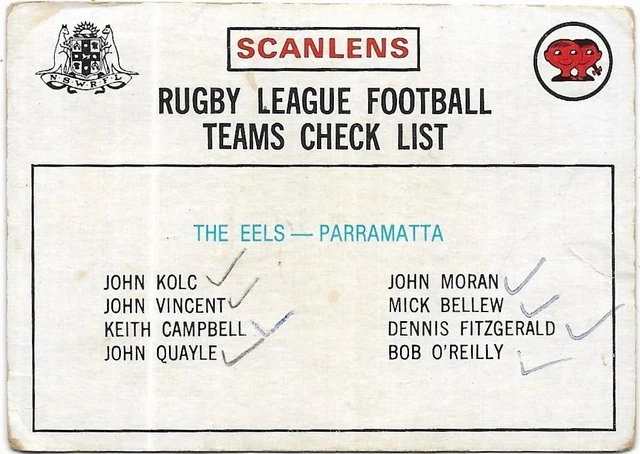 1975 Scanlens ARL NSWRL Rugby League Trading Cards - Single Cards, Various Condition