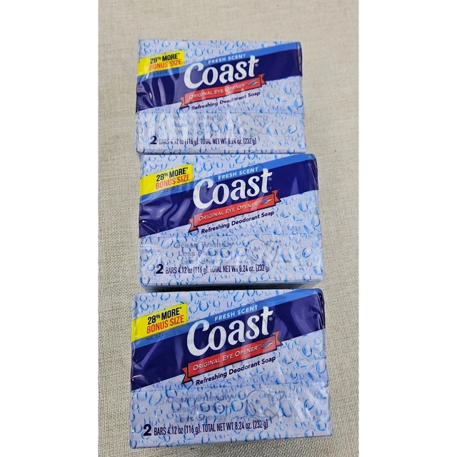 COAST 2 Pack Classic Deodorant Soap 4oz 8 Bars Revitalizing Refreshing Scent