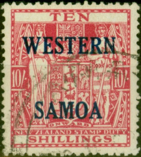 Samoa 1955 10s Carmine-Lake SG233 Fein Gebraucht