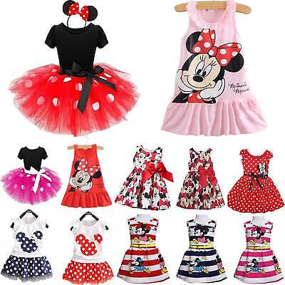 Kids Girls Lovely Minnie Mouse Tutu Dress Birthday Party Princess Swing Dresses