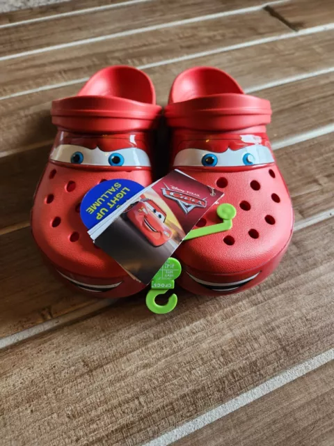 Disney Pixar Cars Lightning McQueen Light Up Crocs  Size 8 Men