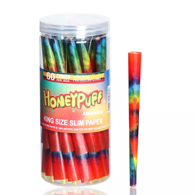 HONEYPUFF 60 Cones King Size Flame Pre-Rolled Paper Slow Burning With W Tips