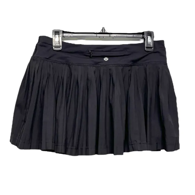 LULULEMON RUN PLEAT To The Street Mid Rise Black Skirt Size 8 $39.96 ...