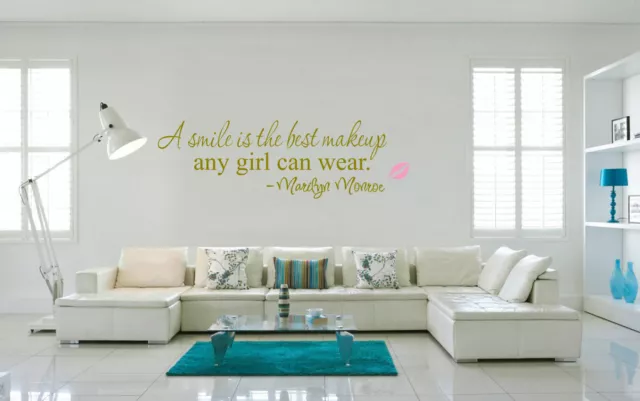 A smile is the best makeup Marilyn Monroe Wall Art Quote Wall Stickers UK SH202 3