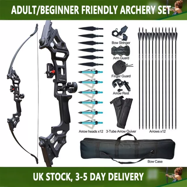 UK 50LBS 51" Takedown Recurve Bow and Arrow Adult Archery Set Outdoor Hunting