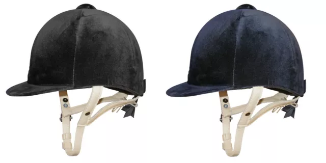 Gatehouse Hickstead Velvet Peaked Leather Harness Horse Riding Hat Helmet
