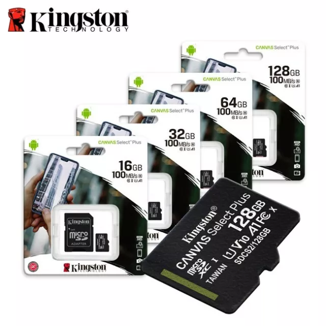Kingston 32GB 64GB 128GB 256GB 512GB MicroSD Tarjeta de memoria C10 A1 ES
