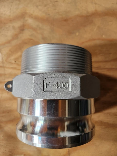 4” TYPE F Camlock Male Adapter x Male NPT Aluminum Fitting F400SS £67. ...