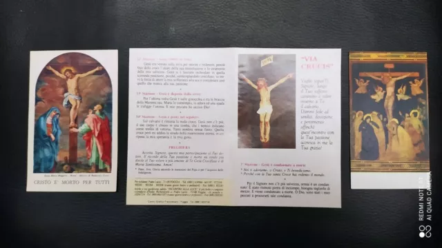 3 Santini Holy Card Gesù Crocifisso