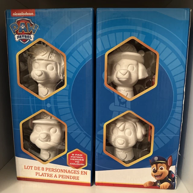 PAW PATROL COLOURING Set /8 Plaster Figures To Colour £20.00 - PicClick UK