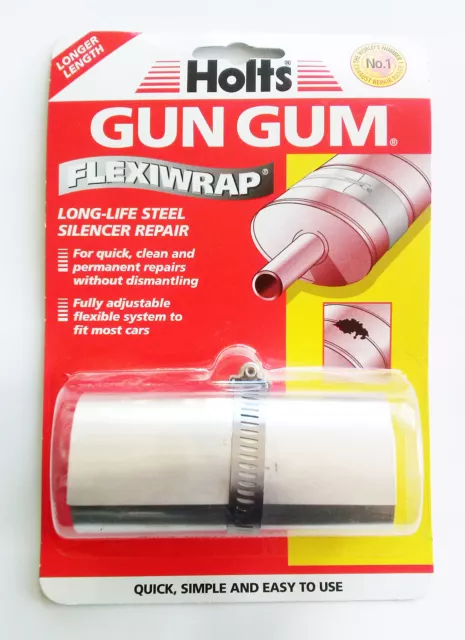 Holts Gun Gum Flexiwrap HL1R6 Larga Vida Acero Silenciador Reparación Fácil Uso