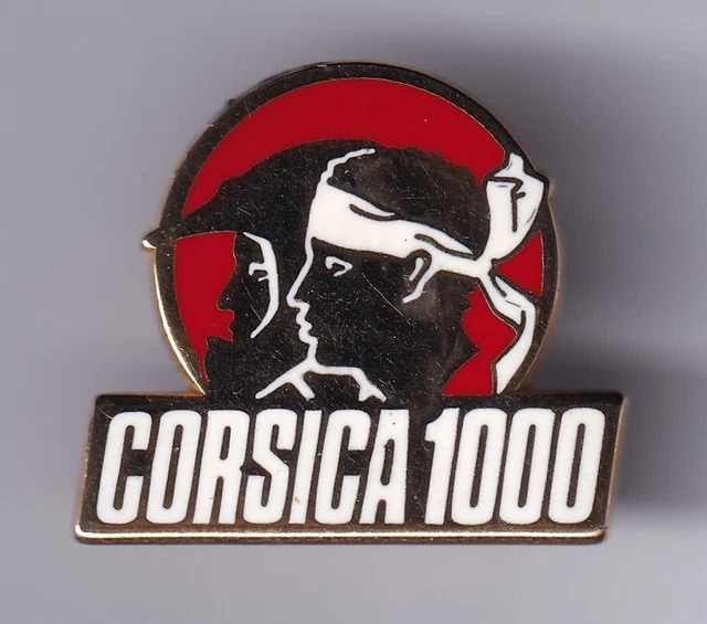Pin's Moto - Rallye Raid Corsica 1000 2ème Camel - Carte Corse - Zamac AMC