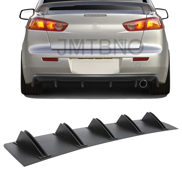 For Mitsubishi Lancer 08-17 Rear Diffuser Shark Fins Bumper Lip Splitter Spoiler