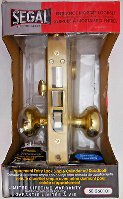 Segal Apartment Entry Right Hand Mortise Lock Polished Brass SE26010 #7rf