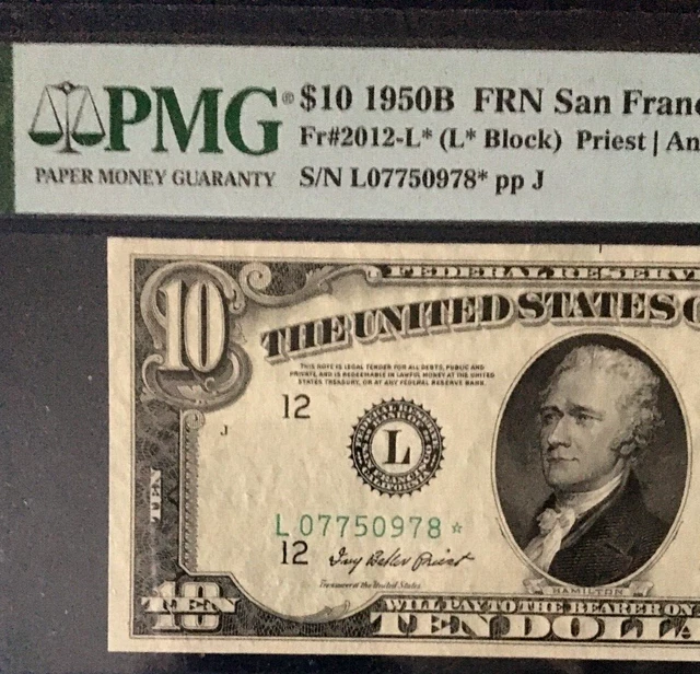 1950B $10 Fr *Star* Note Bank Of San Francisco Pmg65 Epq Gem Uncirculated  9379