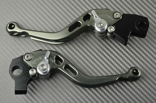 Paire De Leviers De Frein Courts CNC Noir Pour Honda Forza 125 - Frein Avant Et Arrière - Neufs Sous Emballage