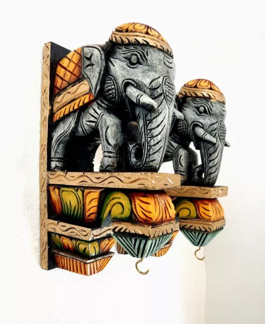 Soporte de pared de madera ménsula elefante estatua decoración de la puerta...