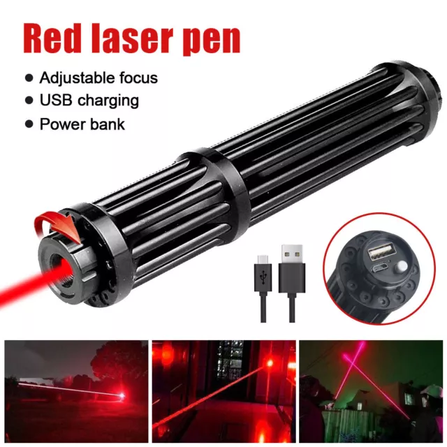 Long Range 650nm High Power Red Laser Pointer Pen Visible Beam Dot Light USB 5mw