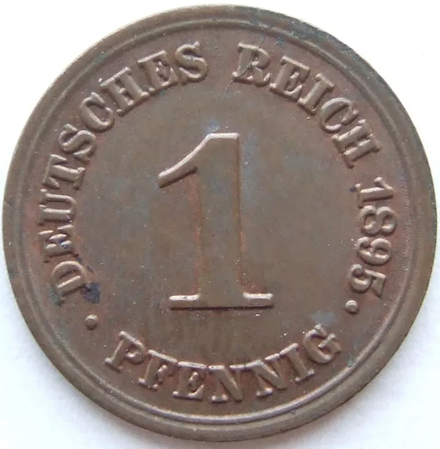 Moneta Reich Tedesco Impero Tedesco 1 Pfennig 1895 E IN Uncirculated