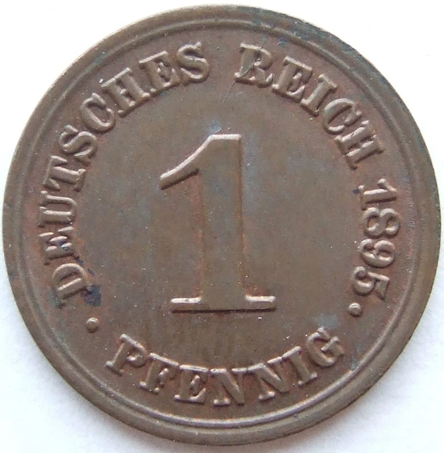Moneta Reich Tedesco Impero Tedesco 1 Pfennig 1895 E IN Uncirculated