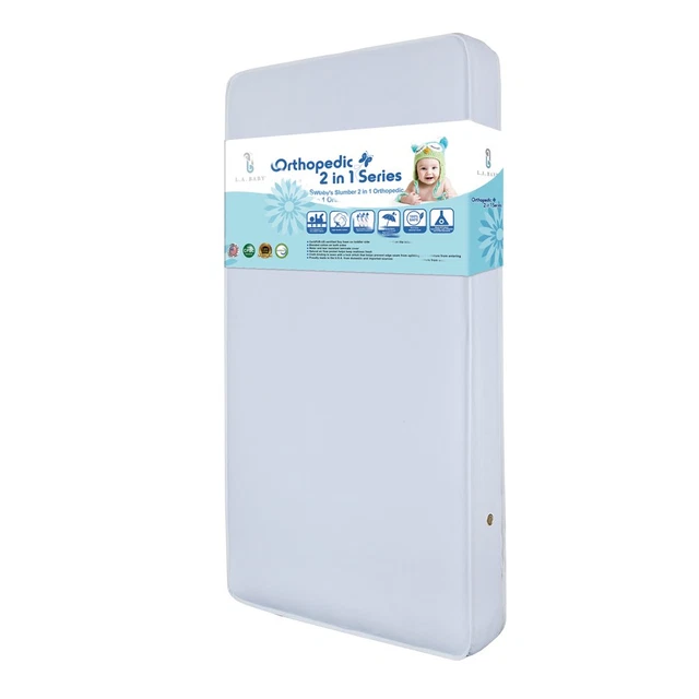 L.A. Baby 2-In-1 Orthopedic Dual Sided Premier Foam Waterproof Crib & Toddler Ma
