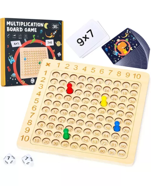 Wooden Montessori Multiplication Addition Board Counting Toy Educational Game.