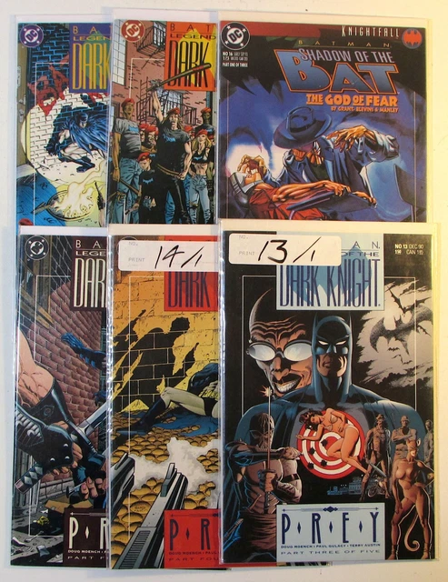 Batman Lot 6 #Legends Dark Knight 13,14,15,21,22,Shadow Bat 16 DC 1990 Comics