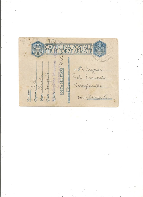 Posta Militare 263 Egitto - Lxiii Battaglione Mitraglieri Cirene  29/11/1940