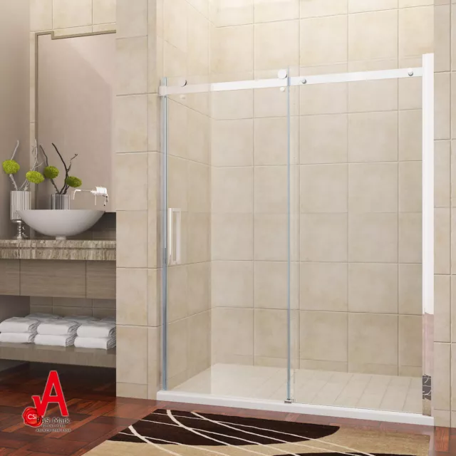 Frameless Sliding Door Shower Screen Wall to Wall Tempered Glass 1200X1950mm