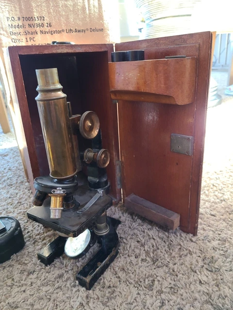 Vintage Microscope Box ANTIQUE SPENCER LENS Co NY Microscope WOOD BOX £220.14 - PicClick UK