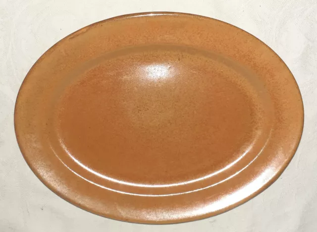 Homer Laughlin Wells Art Glaze Rust Oval Platter 11 3/4X8 3/4"