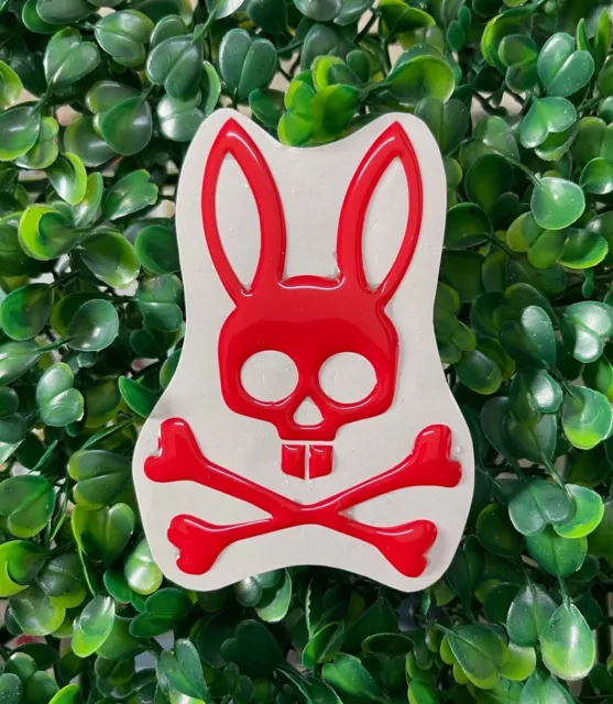 Psycho Bunny relieve, Vinyl Decals, gel Relieve, sticker 3D Rojo