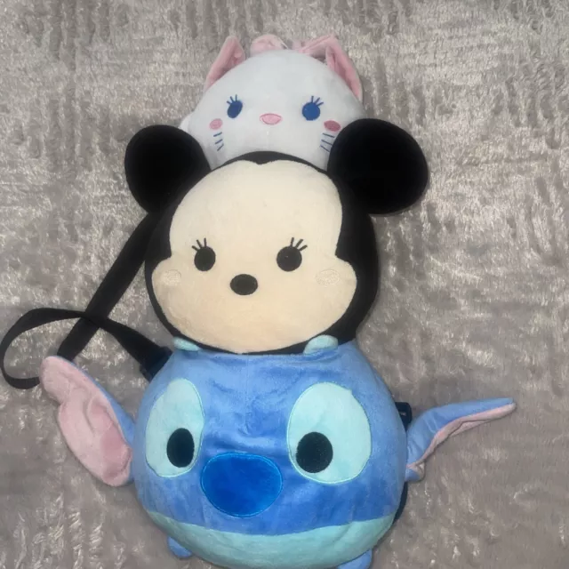 DISNEY TSUM TSUM 15" Stacked Plush Back pack Minnie, Hello Kitty, Stitch