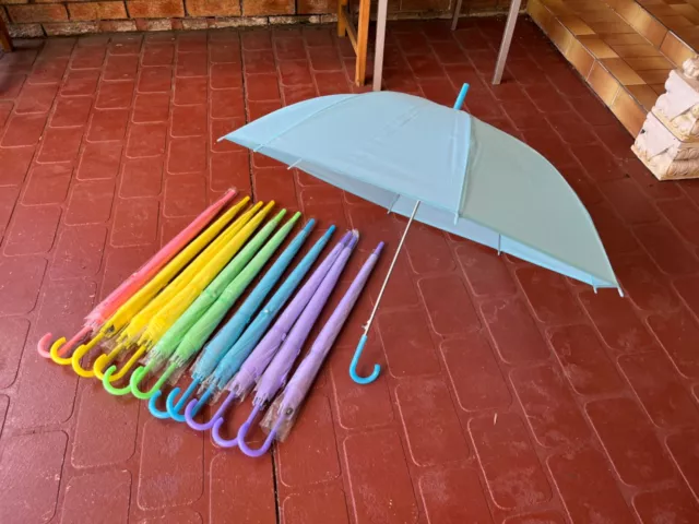 12x Childrens Umbrellas Rainbow Umbrella Rain Children Kids Wholesale Bulk Lot