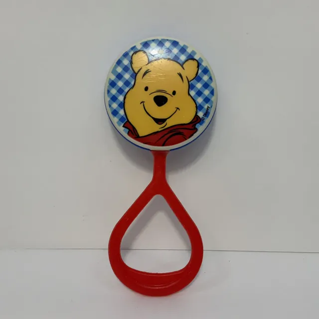 Vintage 1995 Disney Winnie the Pooh Red Blue Baby Rattle 5.5” The First Years