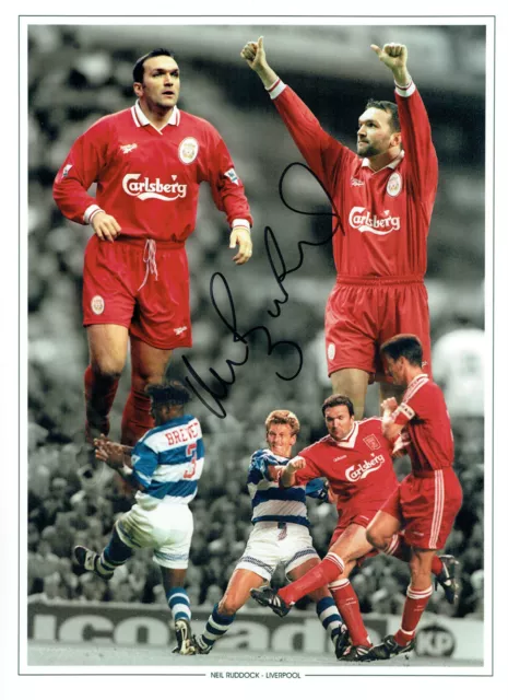 Neil Razor RUDDOCK Liverpool Signed 16x12 Autograph Montage Photo AFTAL COA