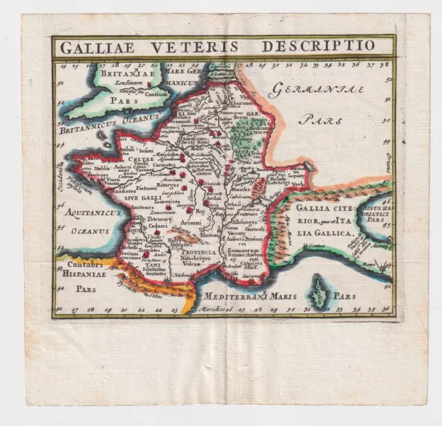 Philippus Cluverius (1580-1622), mappa della Francia, 1686