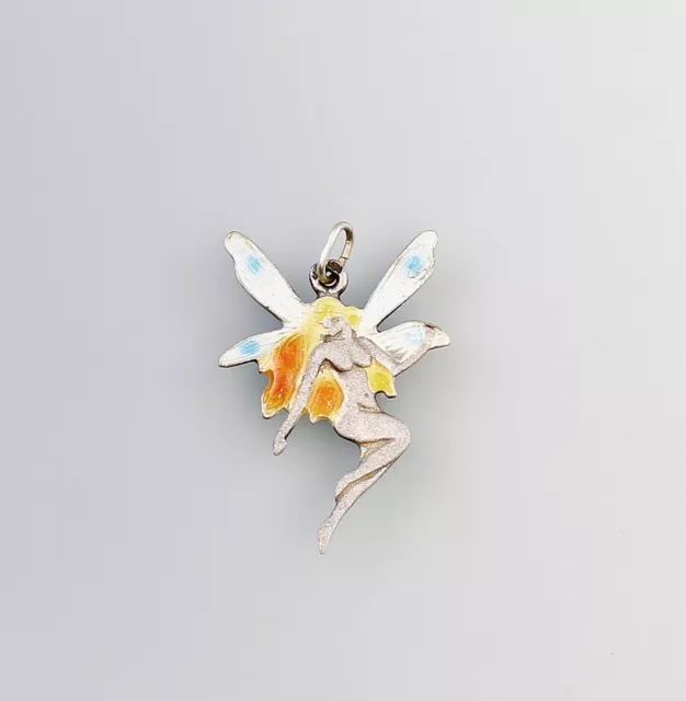 9901274 925er Argent Emaillé Pendentif Elfe Art Nouveau L3cm