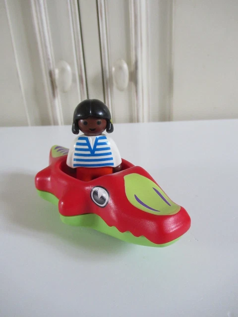 Playmobil 123 bateau crocodile+fille