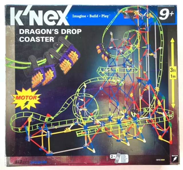 K'NEX KNEX Dragon's Drop Coaster and Racing Thrill Ride 800+ pieces