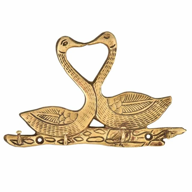 Handcrafted Brass Swan Wall Hook Hanger Holder For Home Decor