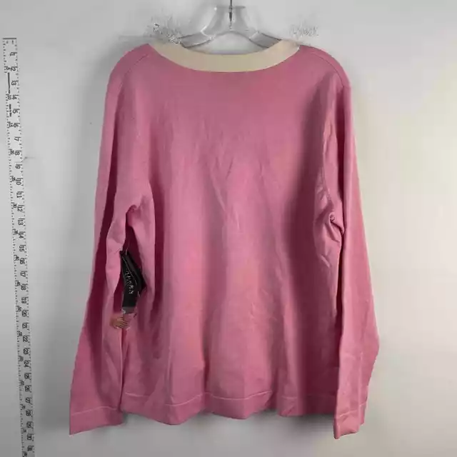 NWT Lauren by Ralph Lauren Pink Silk Blend Sweater Cardigan Womens 1X 2