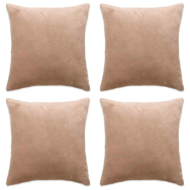 Cushion Covers 4 pcs Velour 40x40 cm Beige