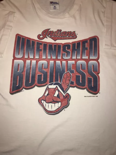 CLEVELAND INDIANS PRO PLAYER T Shirt VINTAGE 1996 RARE LARGE Chief Wahoo