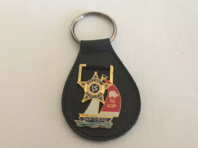 Leather United States Secret Service USSS 1996 GOP San Diego CA Key Chain