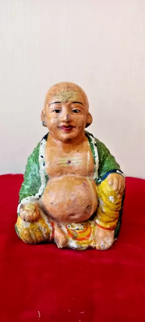 Ancienne statue d'idole en terre cuite vintage tamoule Chettiar artisanale G1