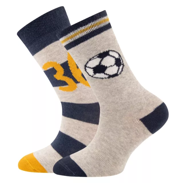 ewers 2 Paar Socken Jungen Söckchen Fußball Grau Gr. 27-30 31-34 35-38 39-42 NeU