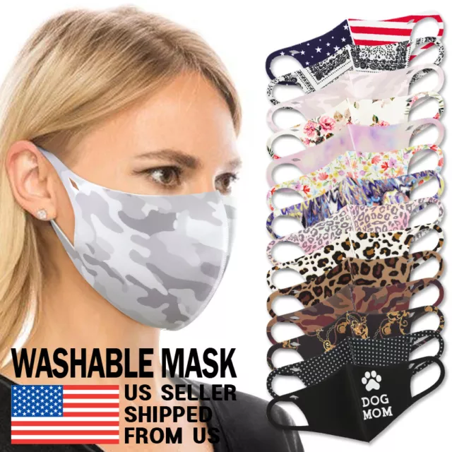 Lavable Masque - Adulte Unisexe Réutilisable Respirant 3D Visage Stretch Spandex
