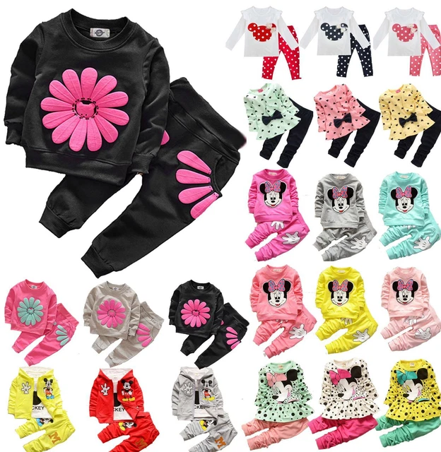 Toddler Kids Baby Girls Outfits Sweater Casual Tops + Pants Tracksuit Clothes