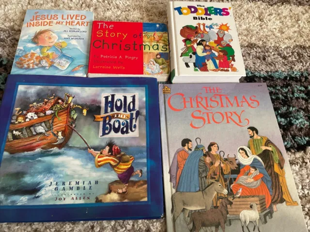 Children's Christian Book Lot of 5 Bible Stories Hardcover Board Books